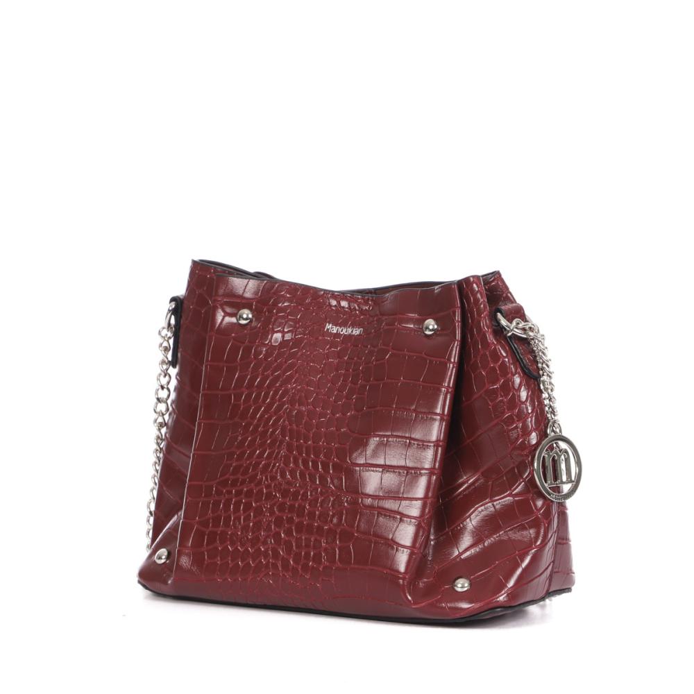 Manoukian Sac à main Prune croco Femme Manoukian Shilo
