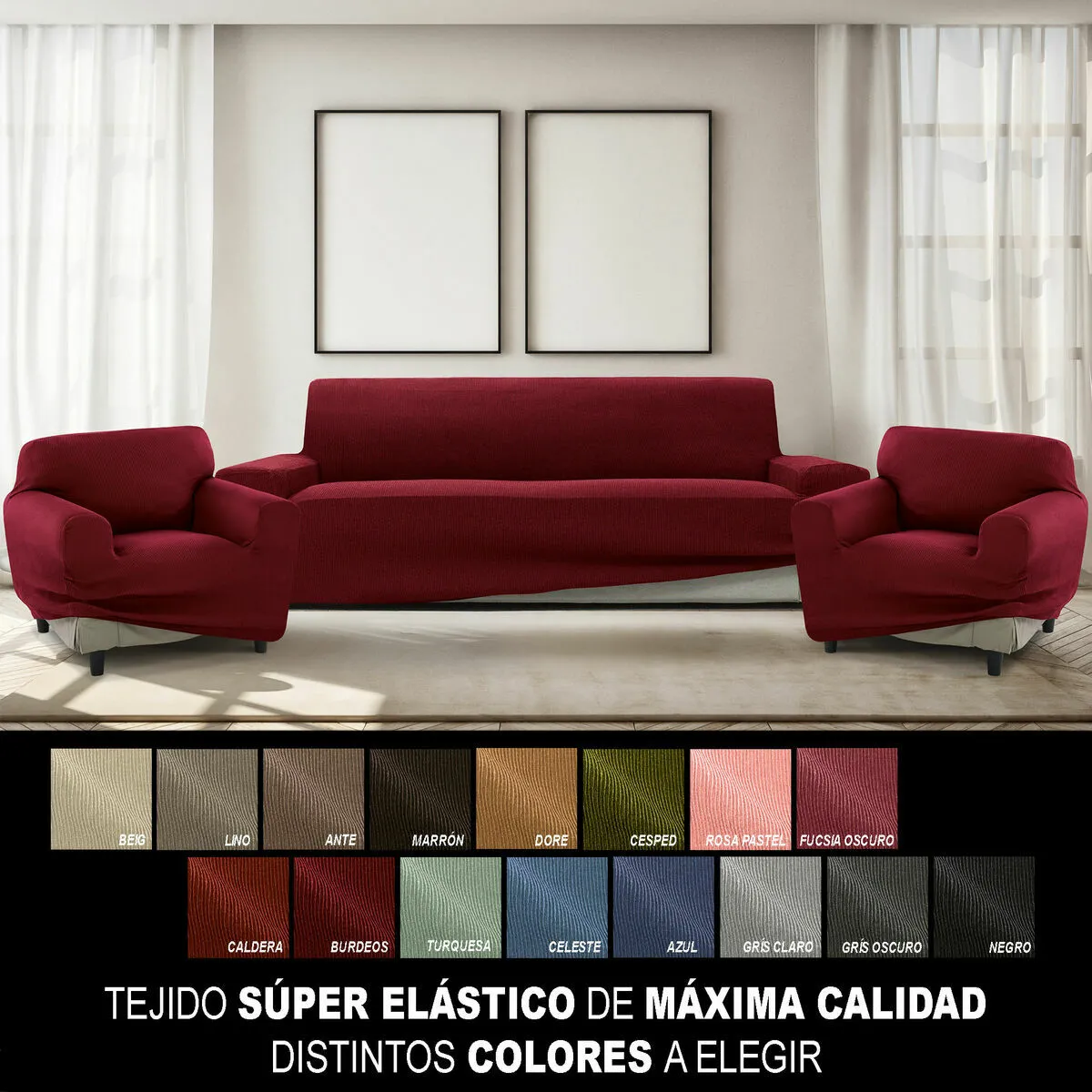 Sofakover Pocket Trio Romeo - Bordeaux
