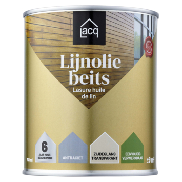 Lacq Lijnolie beits transparant antraciet 750 ml