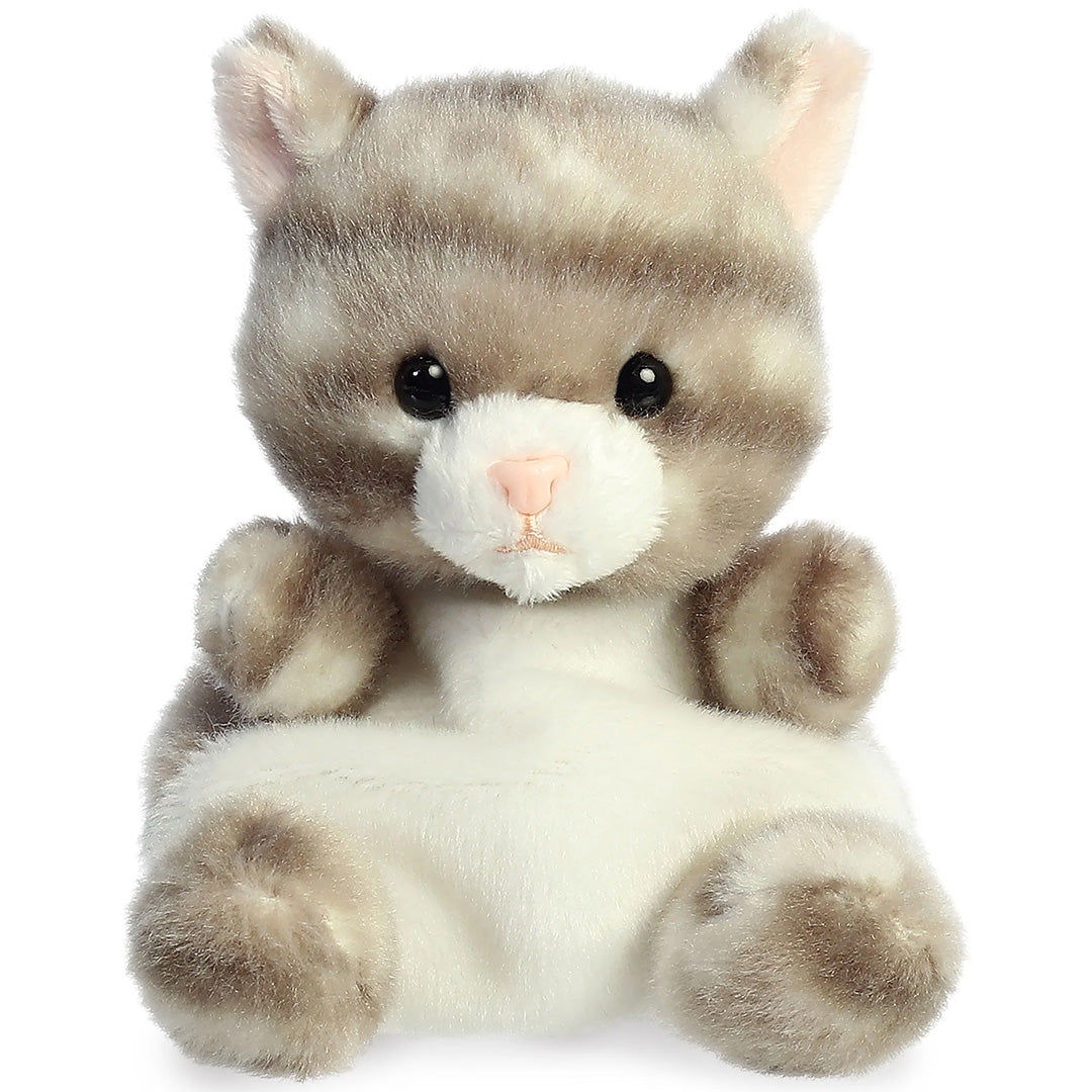 palm pals knuffelkat silver - 13 cm