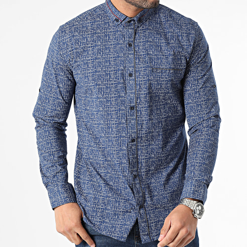 Chemise Manches Longues Bleu Marine