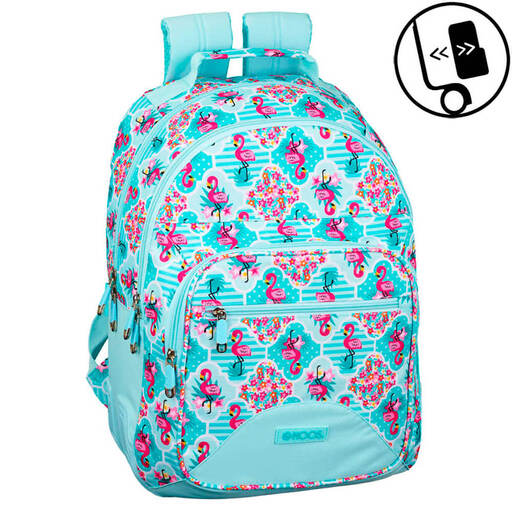 Mochila Moos Flamingo Turquesa com Reforço Duplo