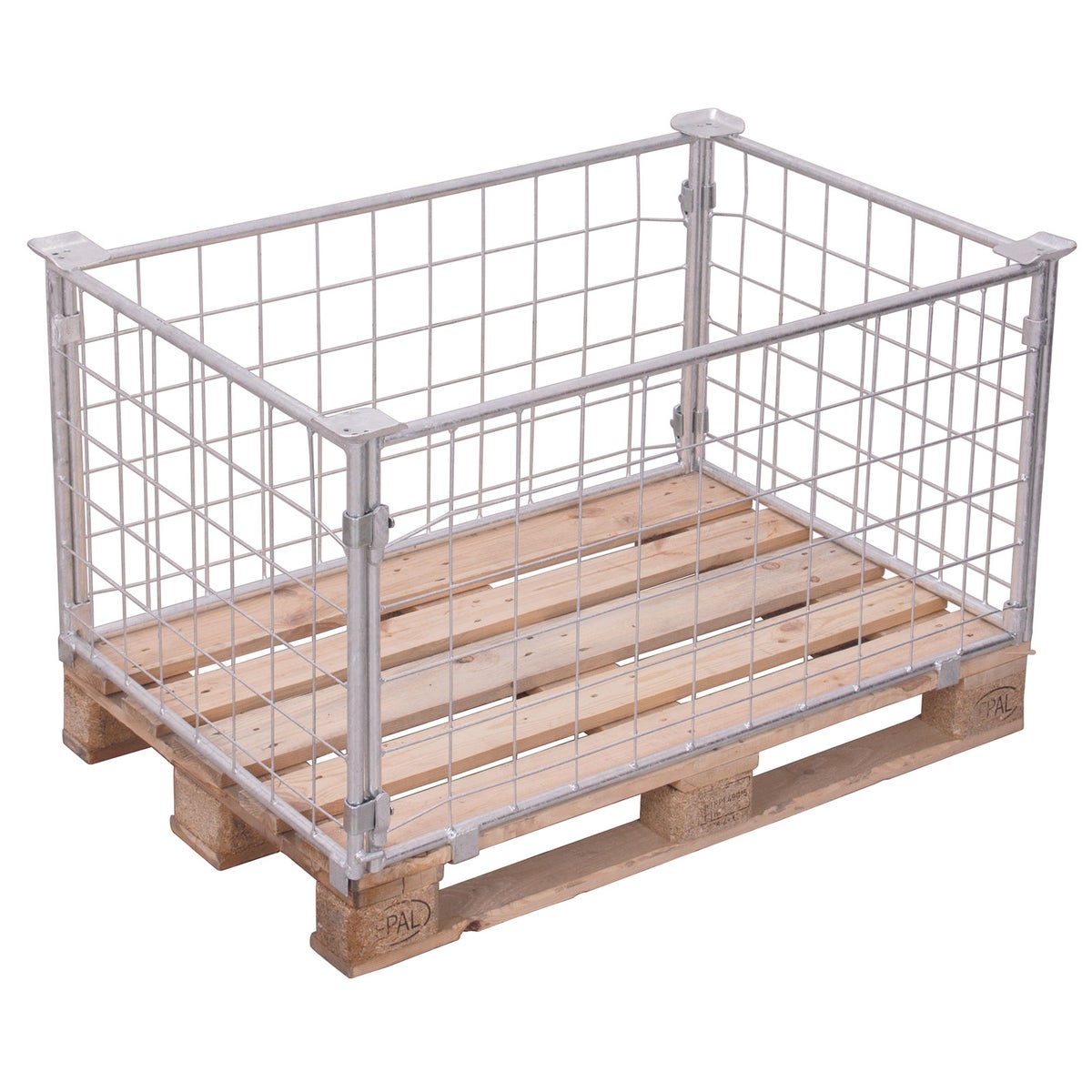 VARIOfit pallet opzetrand type 62 van gegalvaniseerd staal, draagvermogen 1500 kg, afmetingen 1200x800 mm, bruikbare hoogte 600 mm