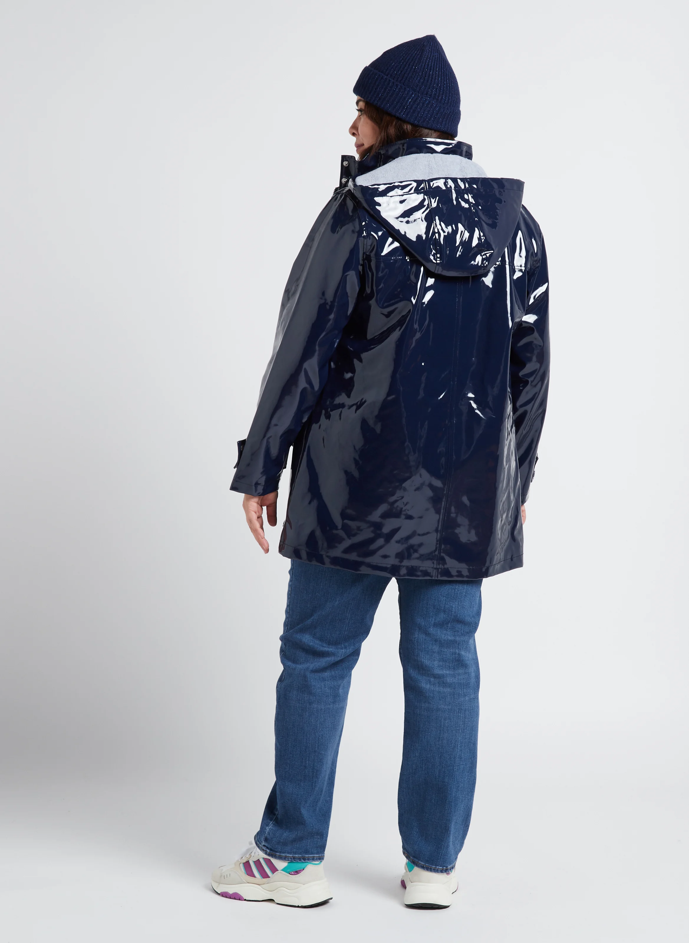 Marinière col rond manches longues en coton | Bleu