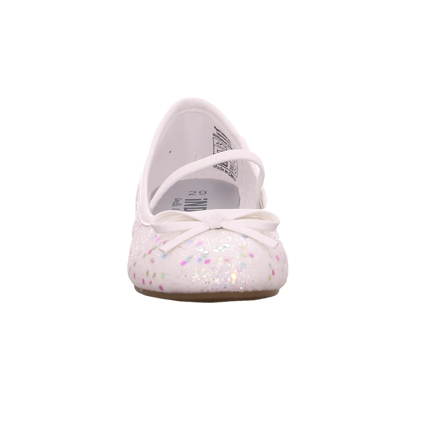 INDIGO Mädchen-Ballerina Weiss Lederimitat  Festlicher Schuh