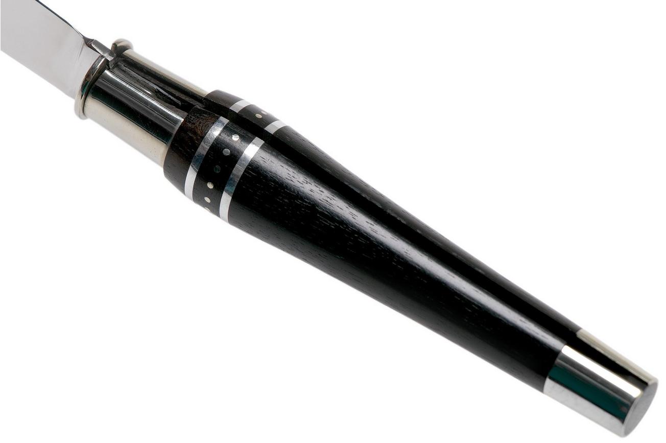 Nontron No. 22 Nickel Silver Turning Ferrule, Marquetry Ebony Aluminium, double ferrule NN22DVEBALU zakmes