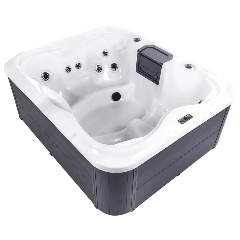 ARCELIA - Whirlpool buitenbad - Wit - 215 x 180 cm - Acryl