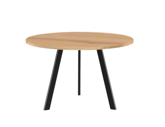 Studio HENK tafel New Co Rond, zwart frame - Smart Collectie ⌀110 | Eikenhout | Verjongde Rand | Frame Zwart