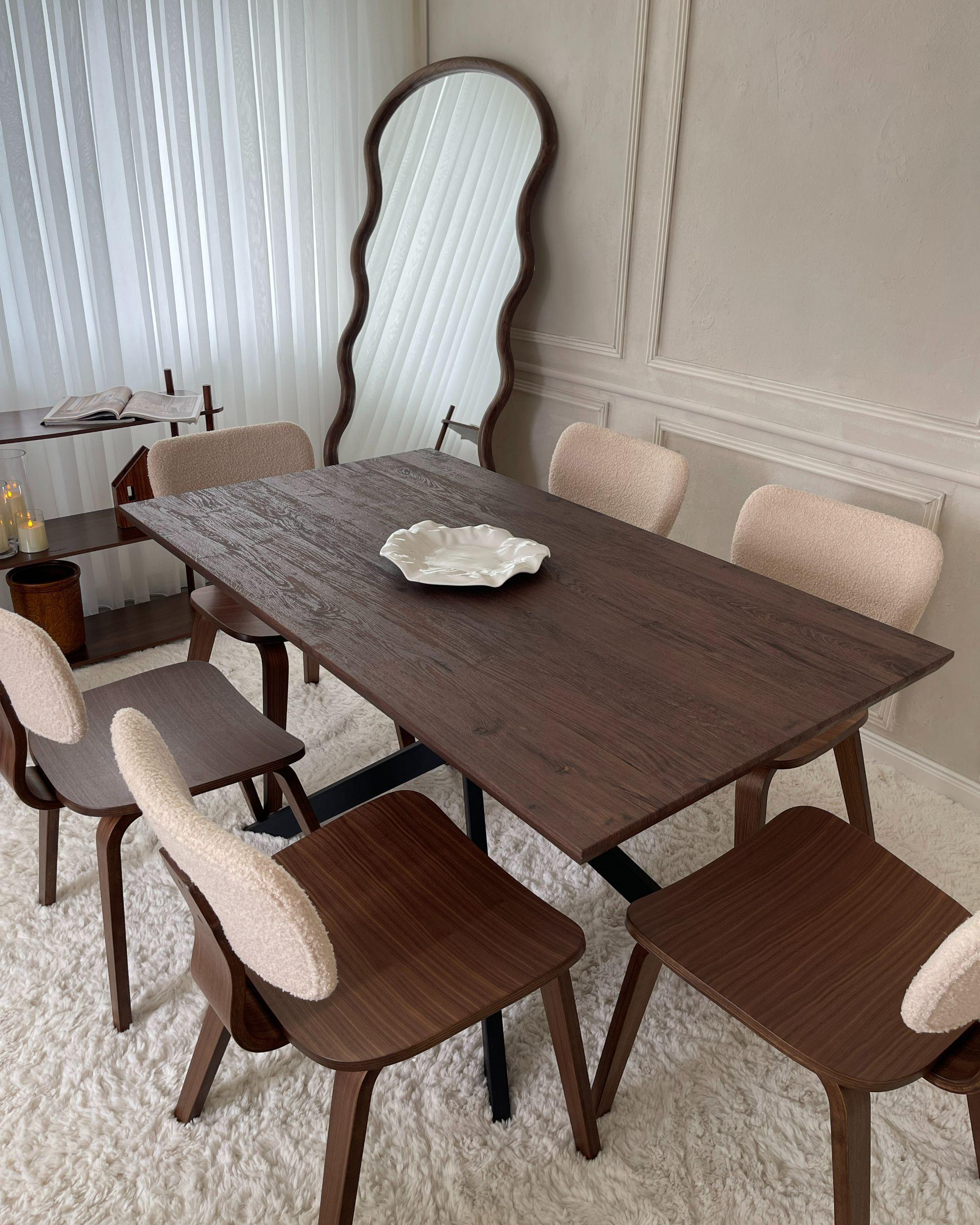 Set van 2 eetkamerstoelen LUCINDA Hout Donkerbruin