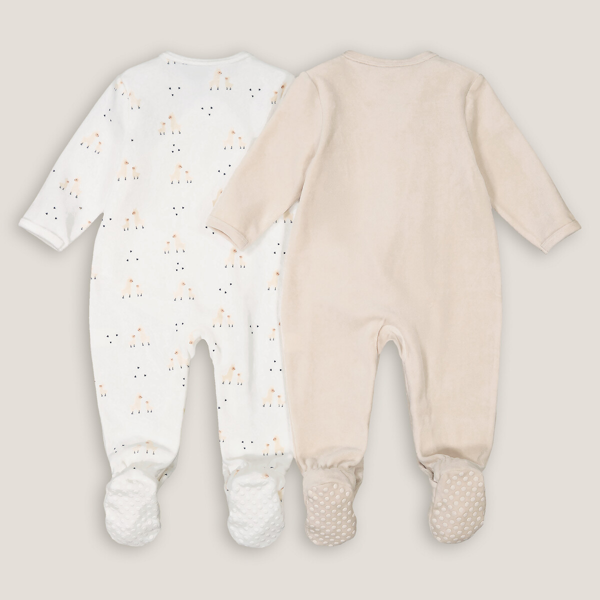 COLEÇÃO LA REDOUTE<br>Conjunto de 2 pijamas de veludo com estampa de lhama