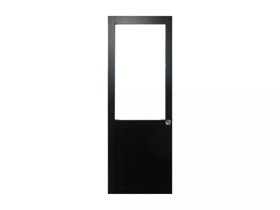Porte Coulissant Atelier Noir H204 X L73 Sans Meneau Et 2 Coquilles Gd Menuiseries
