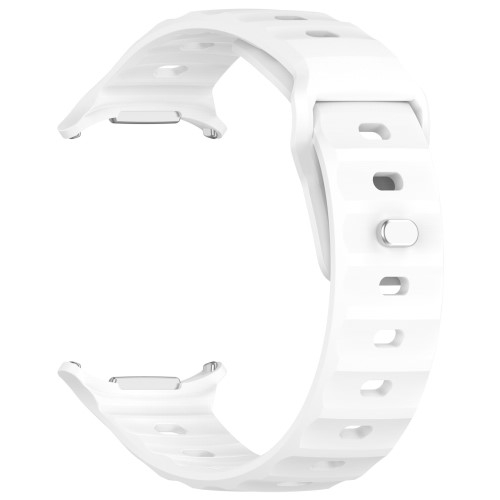 Samsung Galaxy Watch Ultra (47mm) Silikon Armband mit Knopf Verschluss (Gelenkumfang: 170-220mm) - Weiss