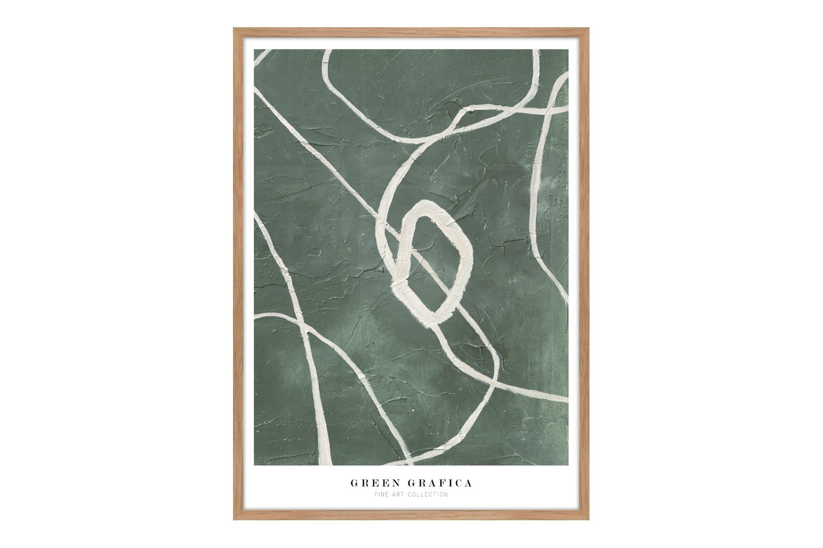 Green Grafica 50x70 cm Oak Frame