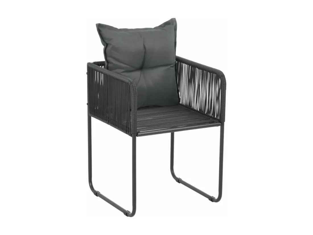 Salon de jardin 5 pcs PVC Résine tressée Noir et marron