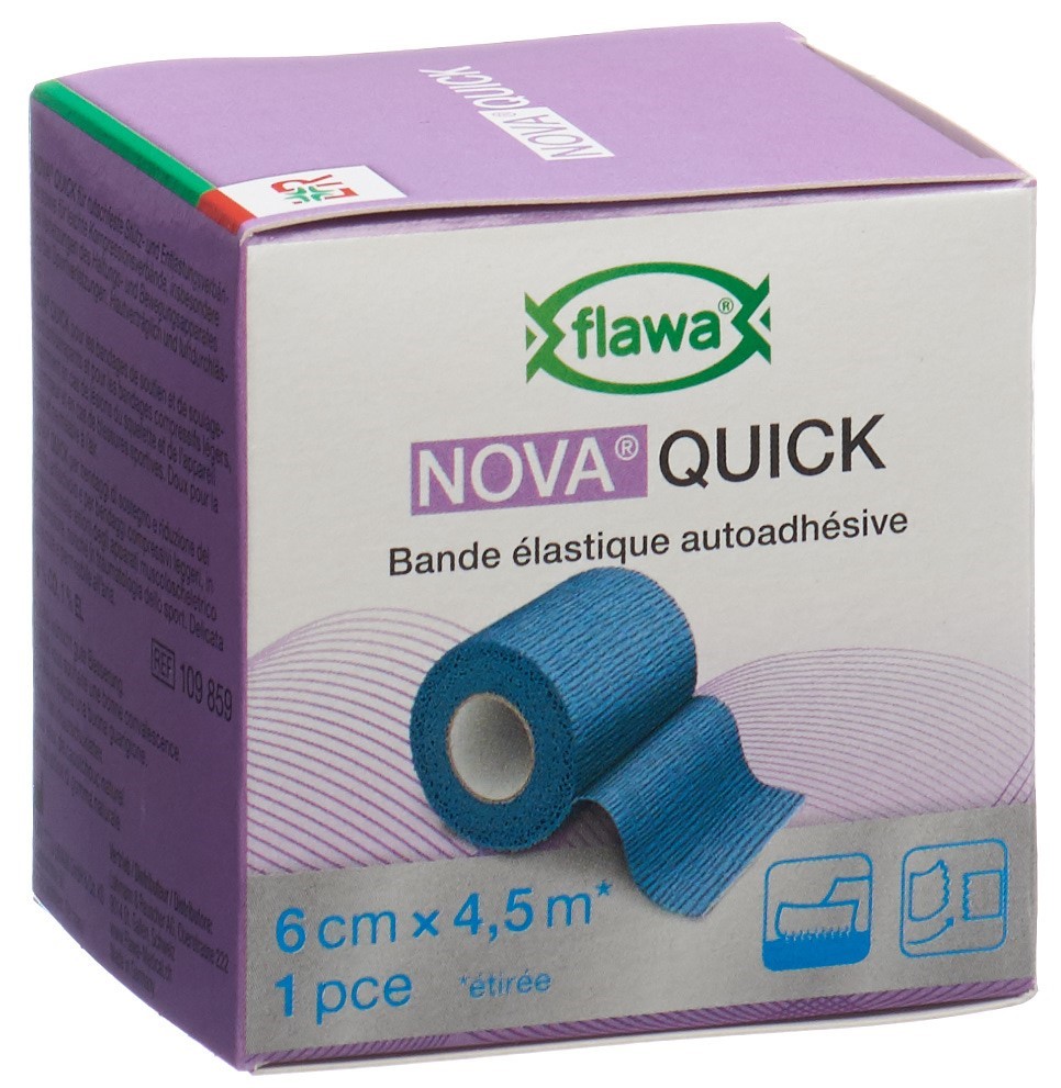 FLAWA Quick kohäsive Reissbinde 6cmx4.5m blau 1 Stk