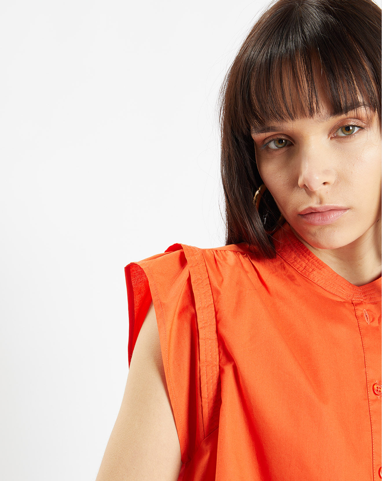 Galeries Lafayette Blouse en Coton MC orange