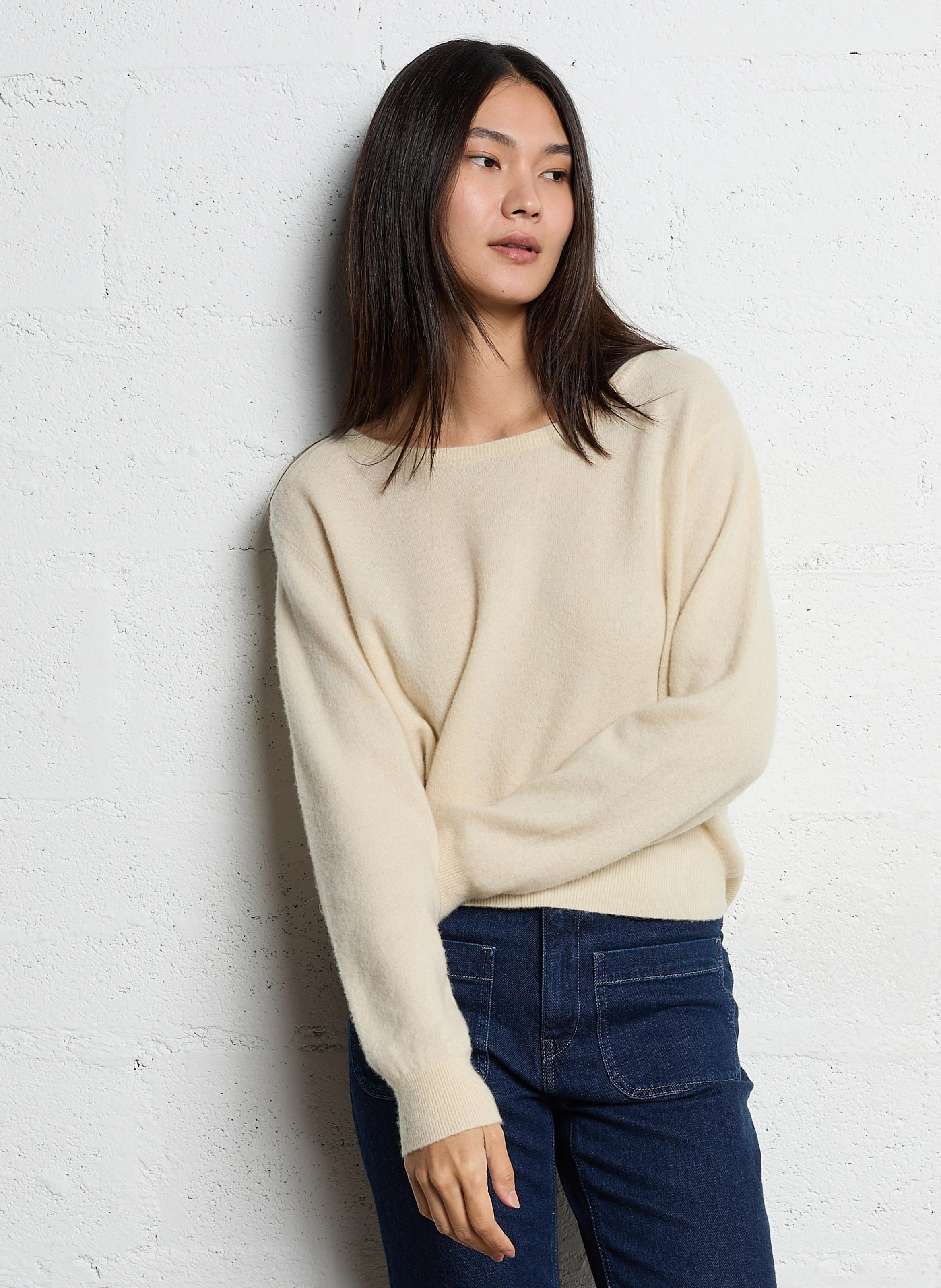 RAXOW - Pull ample en laine mélangée | Beige