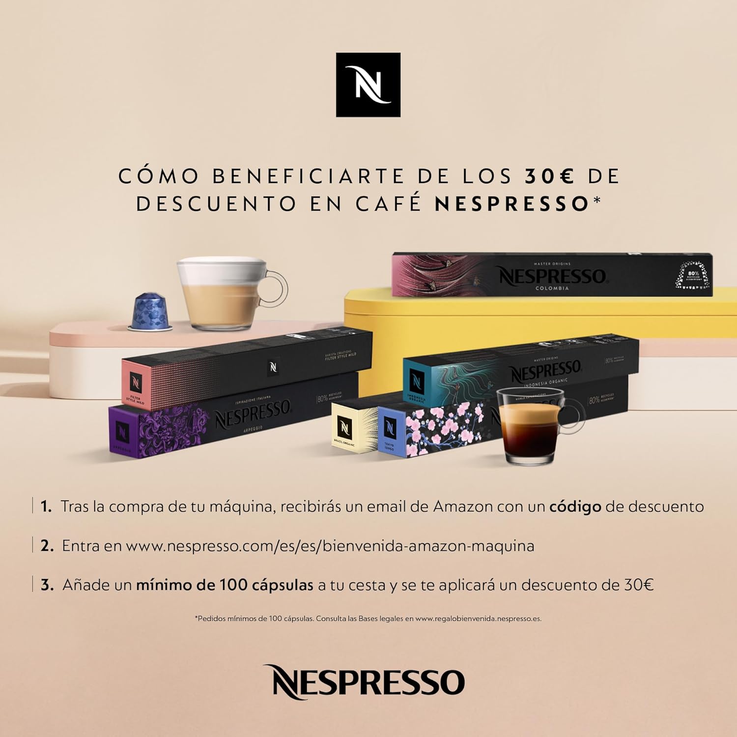 De’Longhi 203550 Inissia Cafetière à Capsules Nespresso, Crème