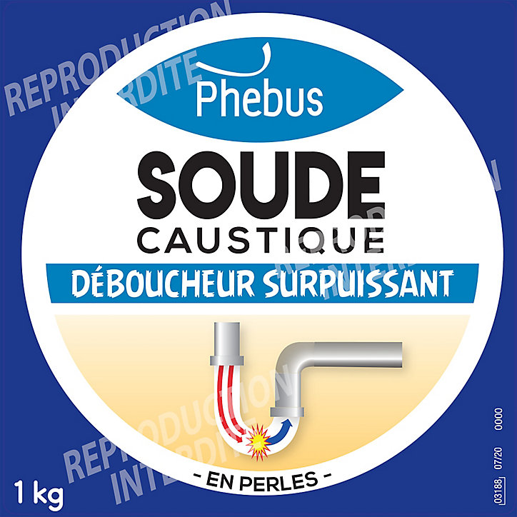 Soude caustique déboucheur surpuissant en perles Phebus 1kg