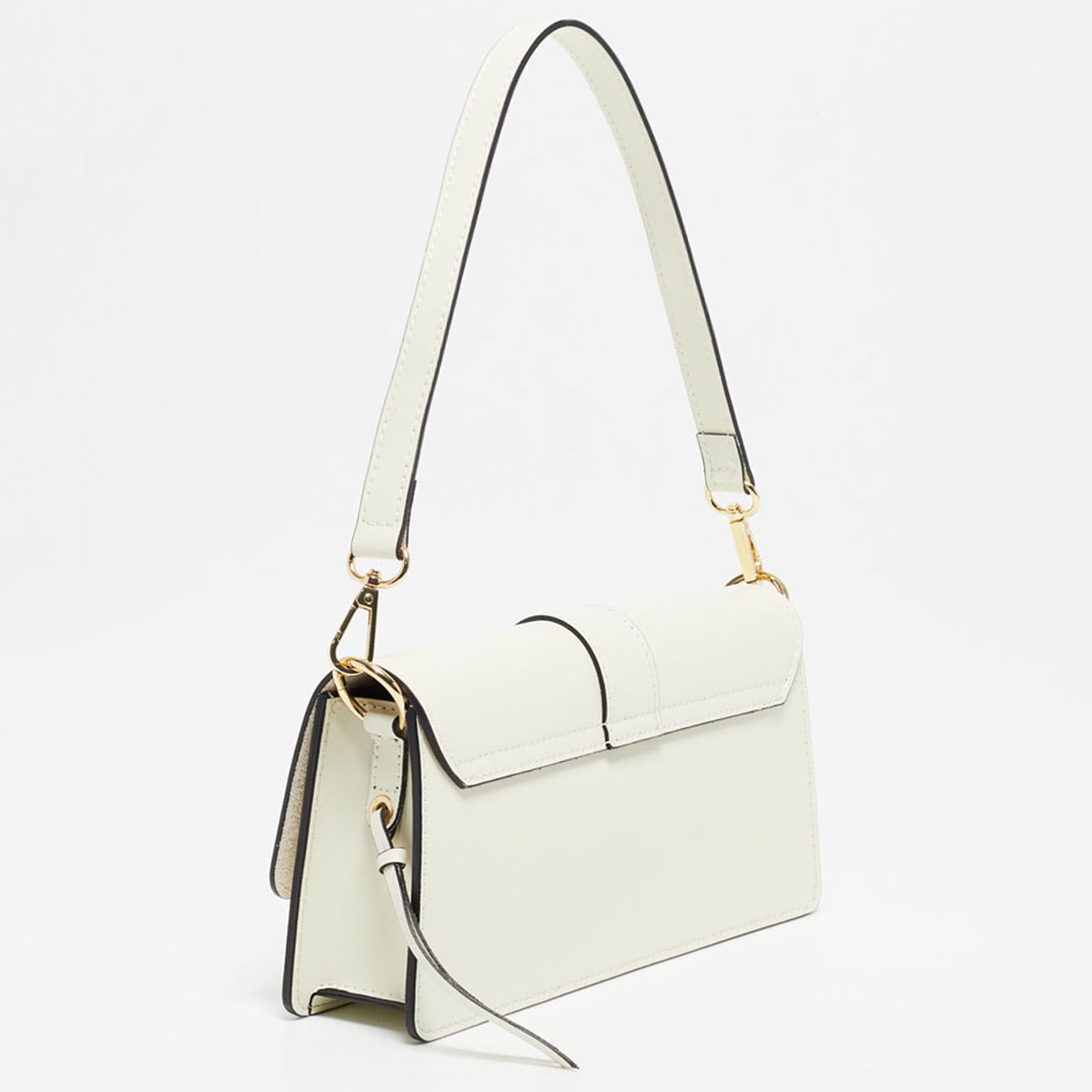 Christian Laurier Sac porté épaule en Cuir Hazel blanc cassé - 24.5x12.5x5 cm