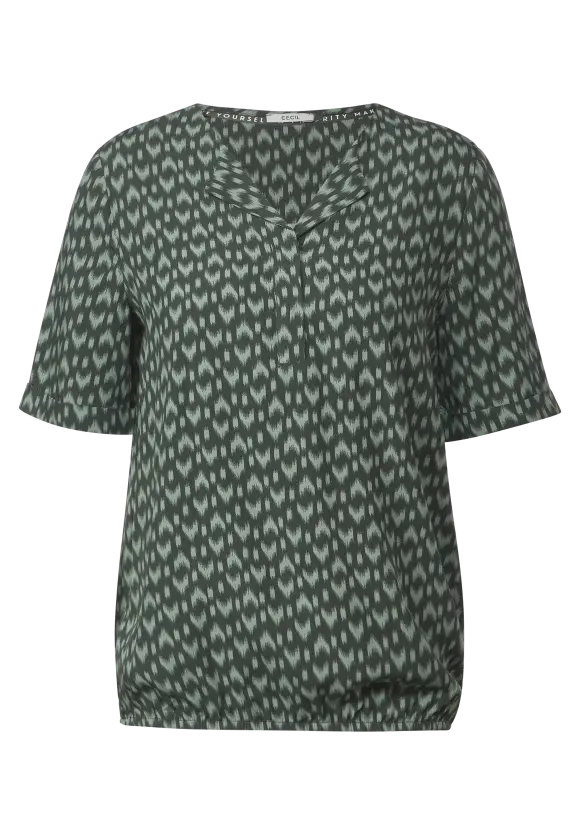 Viskose Printbluse - strong khaki