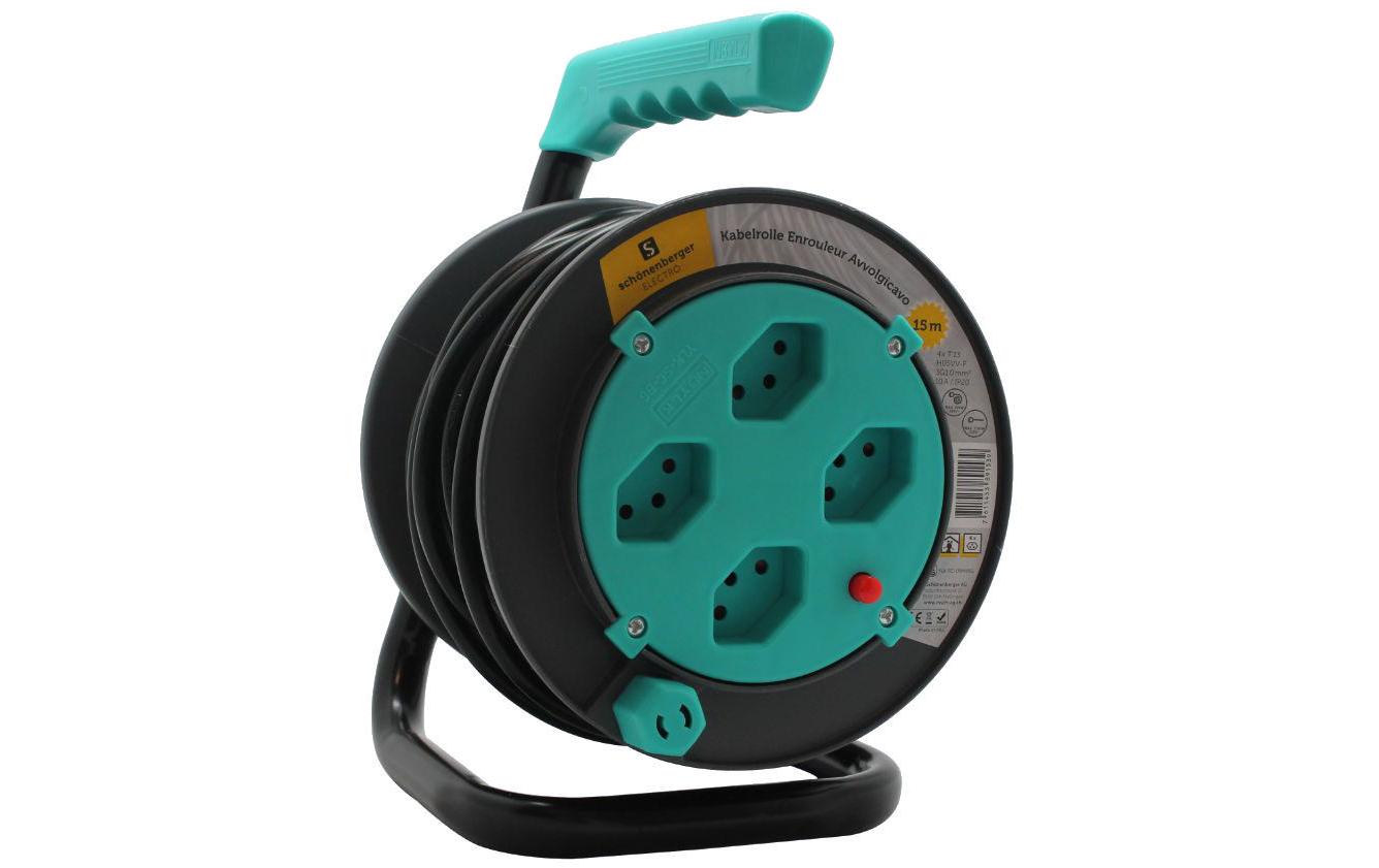 Kabelrolle 15 m TürkisSchwarz / türkis