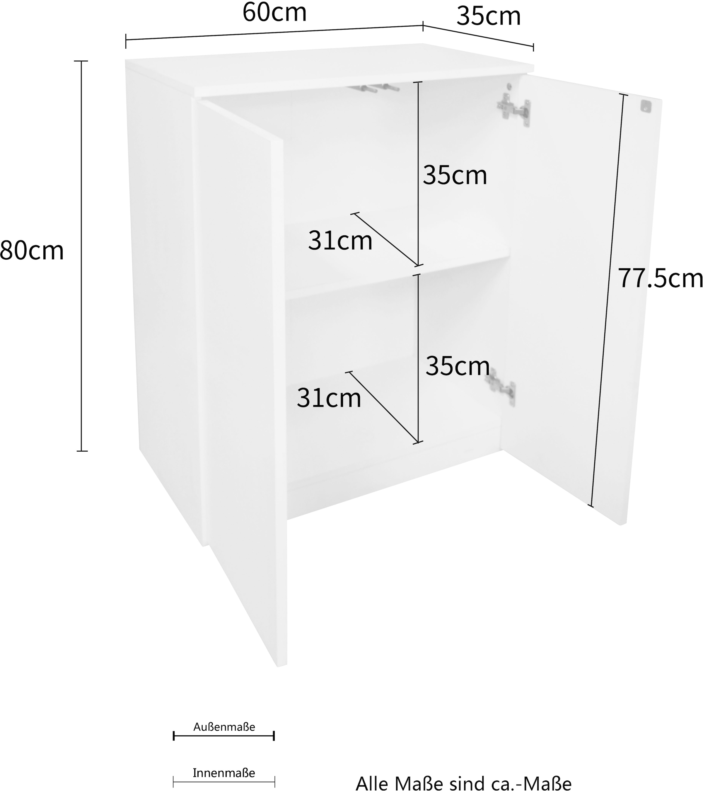 INOSIGN Aktenschrank »Jarvie« Mehrzweckschrank, Push-to-open, 2 Fächer, 60x80 cm