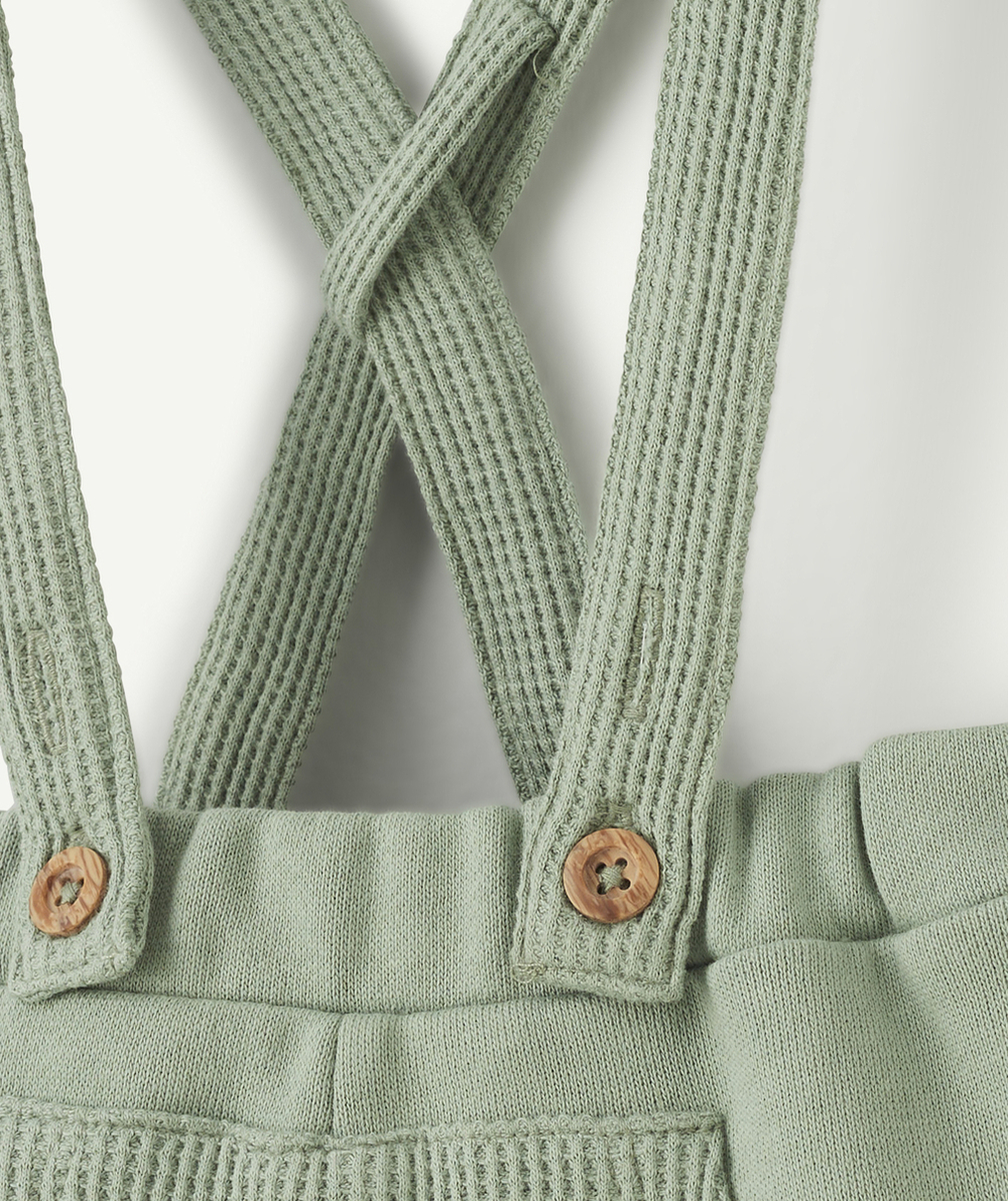 LA SALOPETTE SHORT VERTE EN MOLLETON