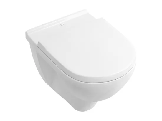 Pack WC suspendu sans bride VILLEROY ET BOCH O.novo + abattant + plaque chromée + bâti Grohe