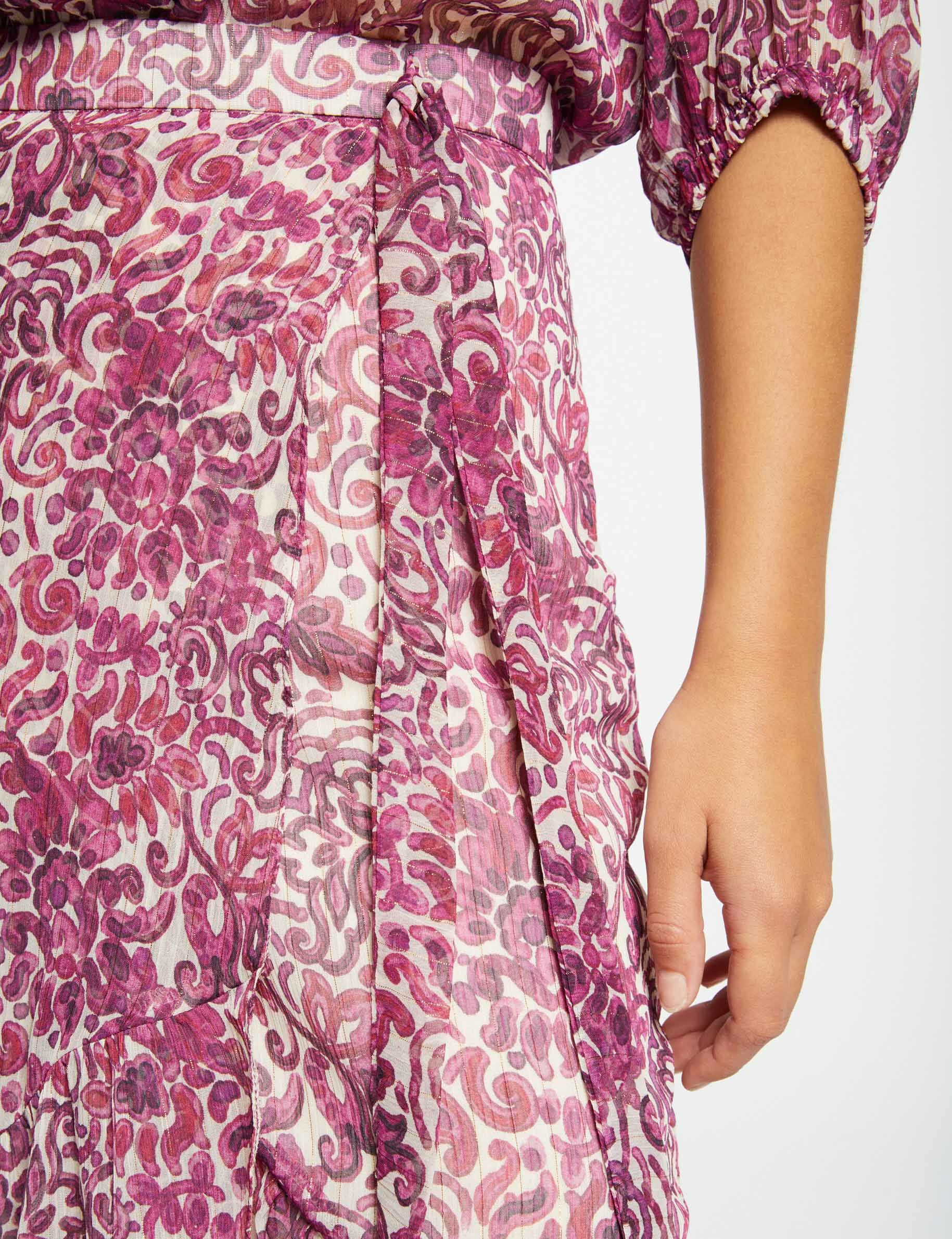 Jupe midi droite imprimé cachemire multico femme - multico