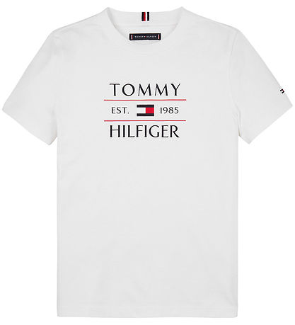 Tommy Hilfiger T-Shirt - Flagge - Weiß m. Logo