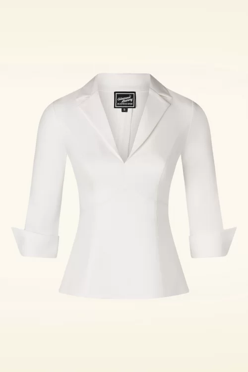 Glamour Bunny Business Babe Dianne blouse in crispy wit