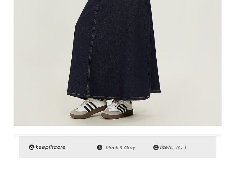Denimot - Maxi A-lijn denim rok met hoge taille