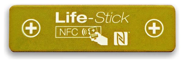Autocollant LifeStick RIDE - Contient vos informations vitales et contacts d'urgence