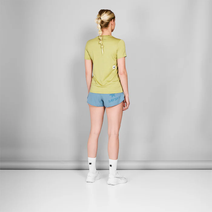 saysky logo pace t shirt dame green melange