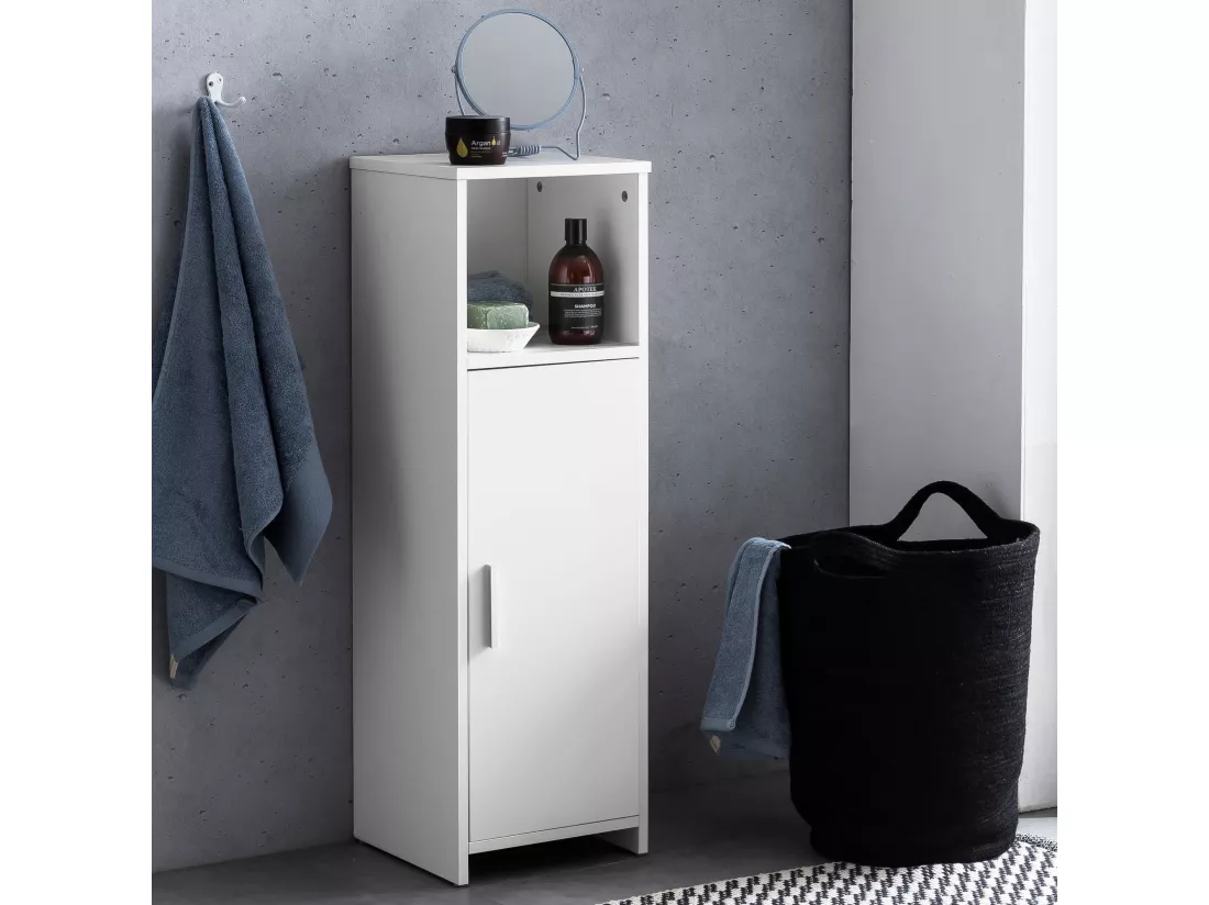 FinBuy Armoire de toilette 30x95,5x30cm Meubles de salle de bain Étagère Moderne