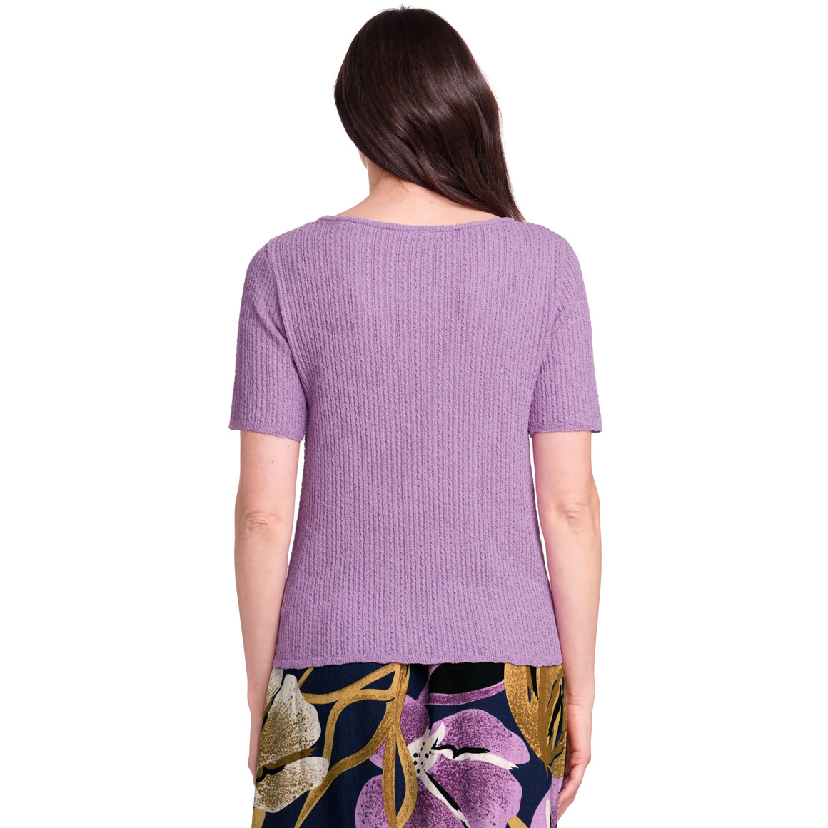 Gina Benotti Damen Shirt mit Strukturmuster helllila