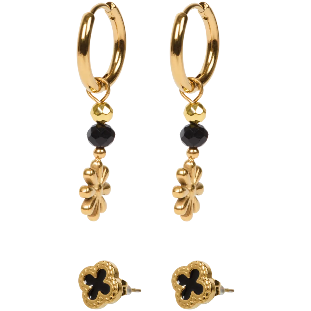 Boucles d’oreilles dorées en acier inoxydable