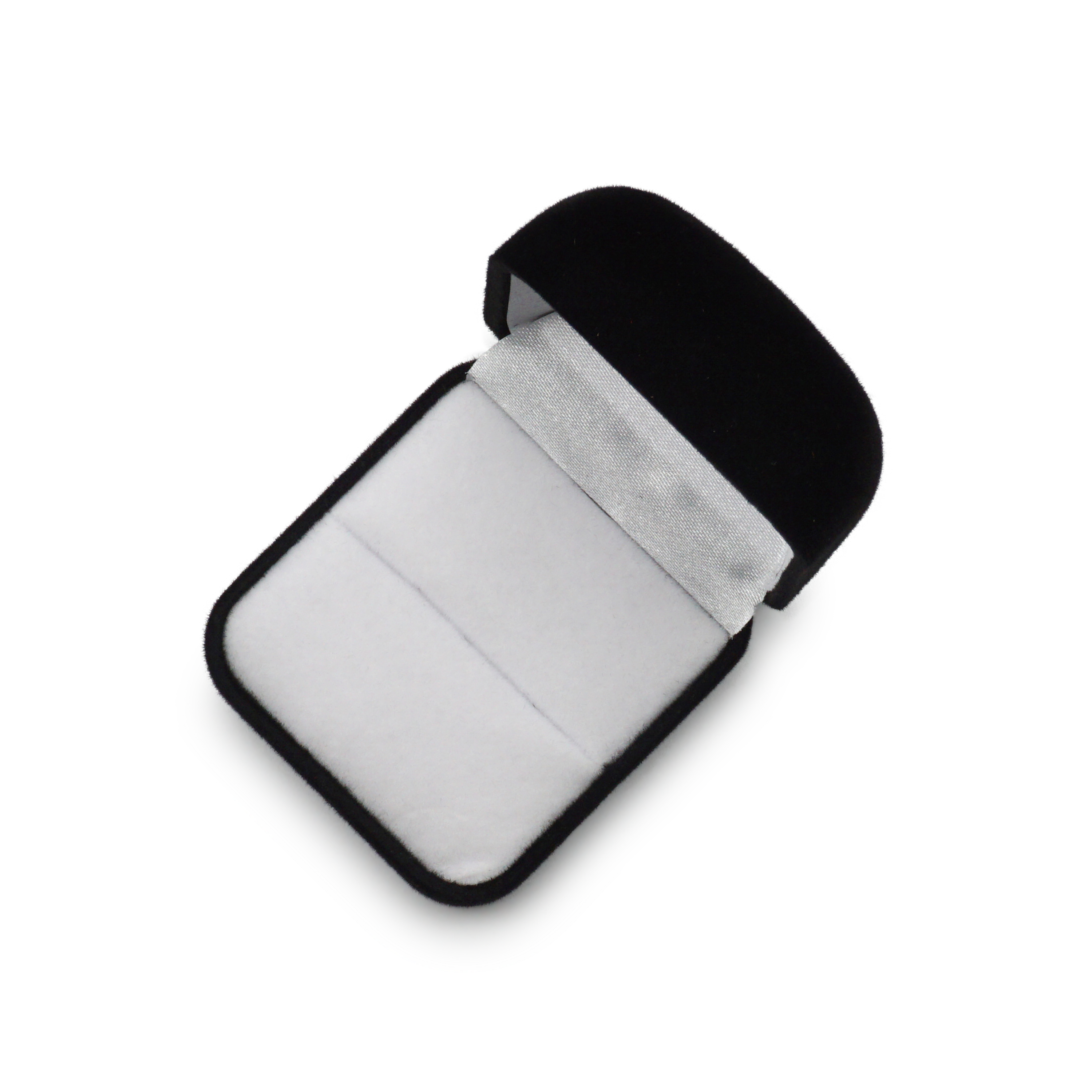 (6x5x3cm) Quadrat Ringschatulle Samt Schmuck Organizer Box für Ringe / Ohrringe - Schwarz / Weiss
