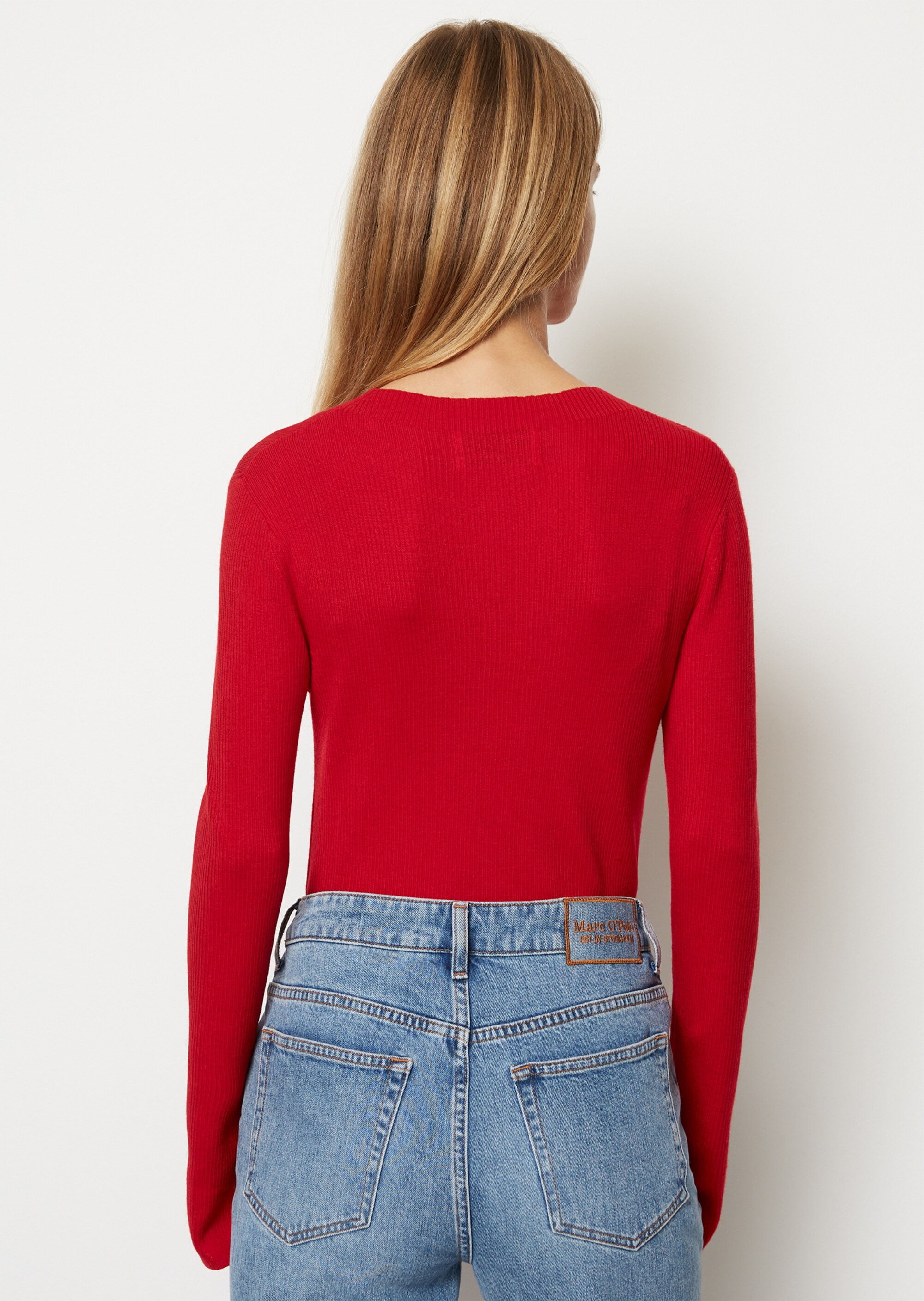 Rippstrickpullover slim aus edler Merinowolle