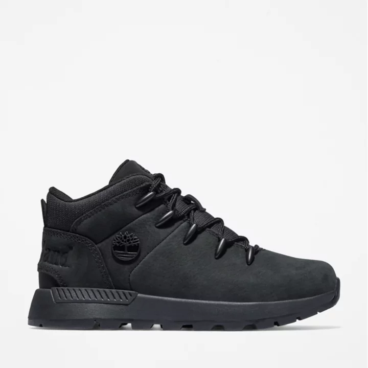 Bota de caminhada Sprint Trekker infantil na cor preta.