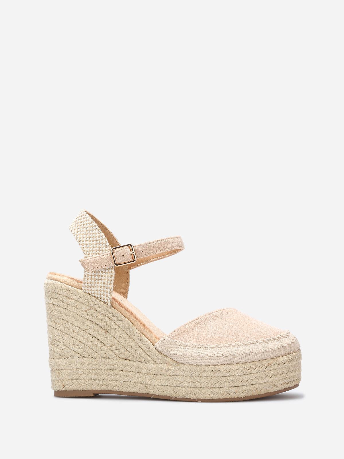 Espadrilles compensées à bride- Beige