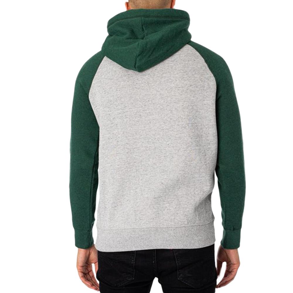 Superdry Sweat à Capuche Gris/Vert Homme Superdry Essential Baseball