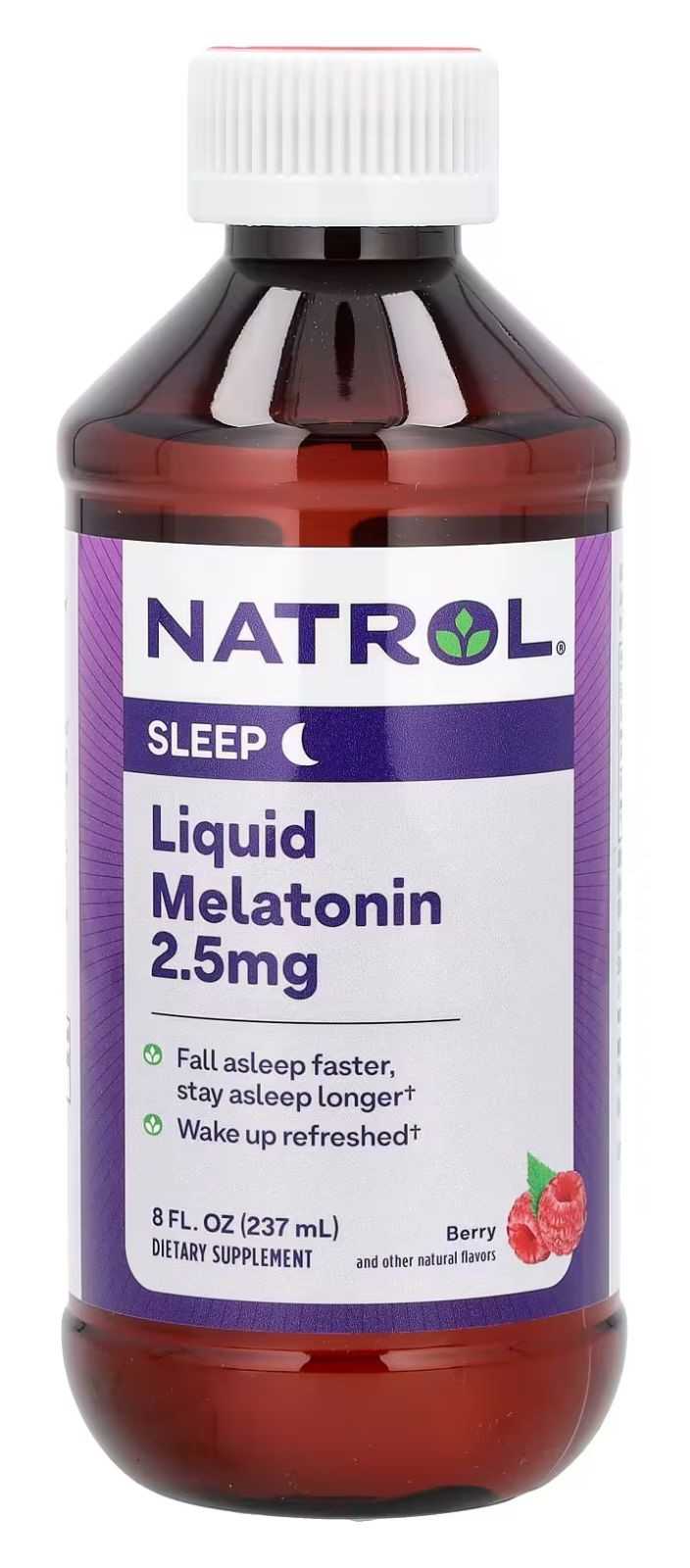 Melatonina líquida Natrol com sabor de frutas vermelhas 237 ml
