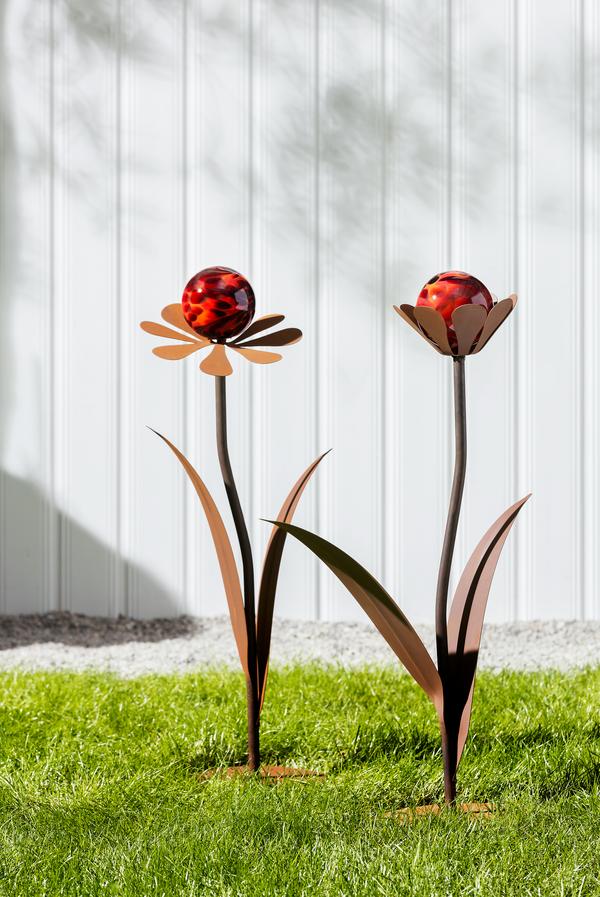 Ferrum Metall-Blume Jessy mit Glaskugel, ca.