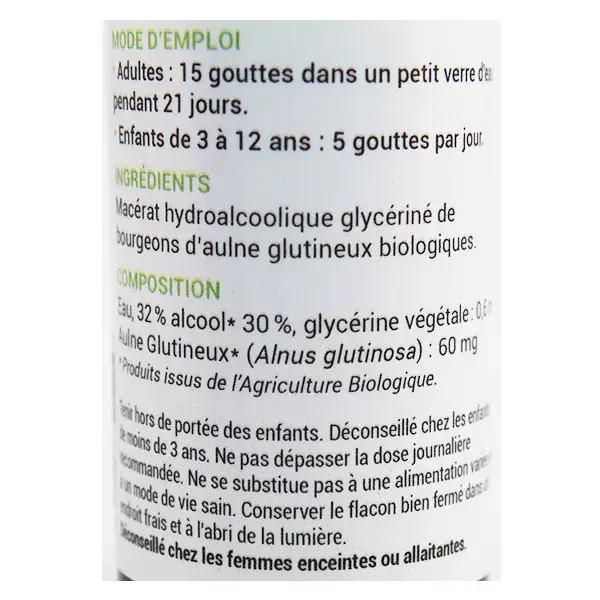 Oemine Macérât Glycériné Aulne Glutineux Bio 30ml