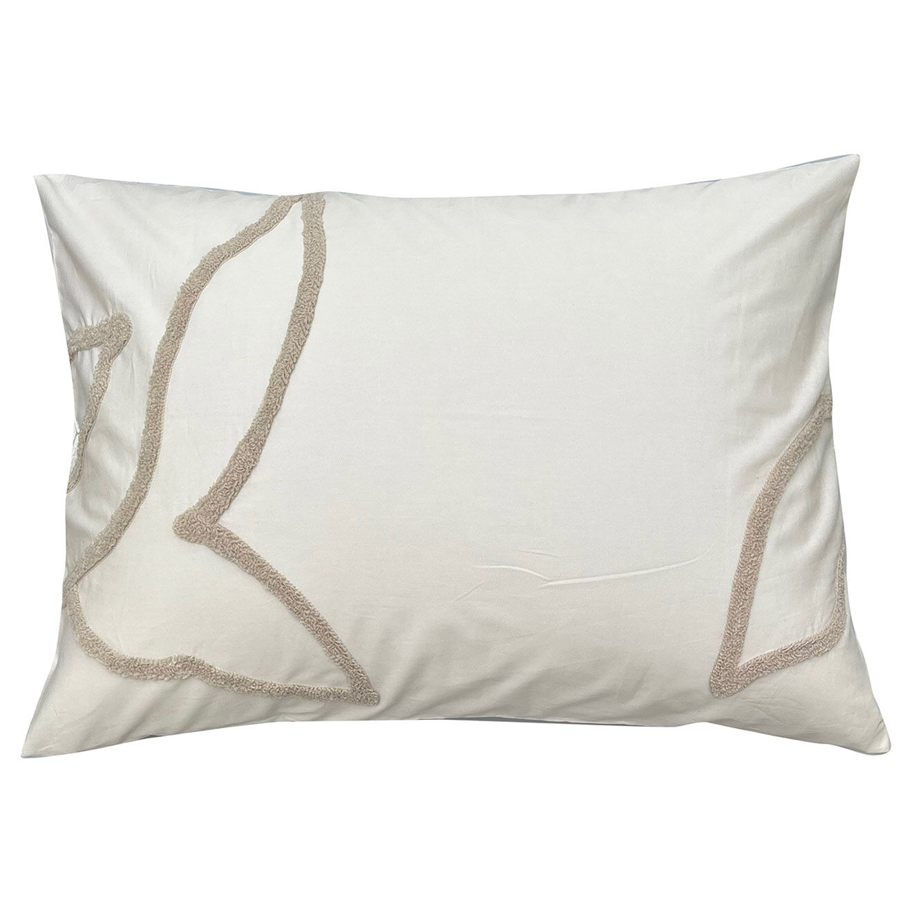 Perle de Coton Taie d'oreiller rectangulaire Alberta en percale de coton blanche - 50x70 cm