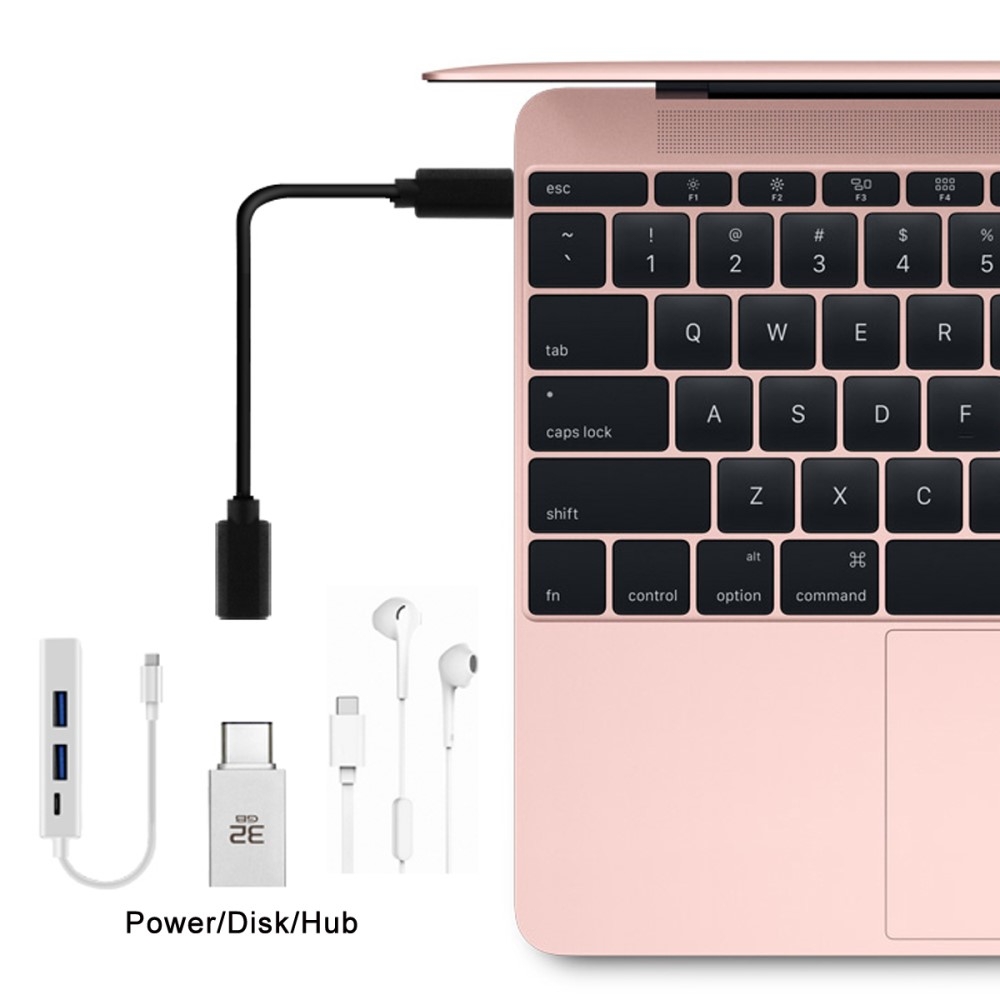 (50cm) USB C auf USB C Kabel Verlängerungskabel - Schwarz
