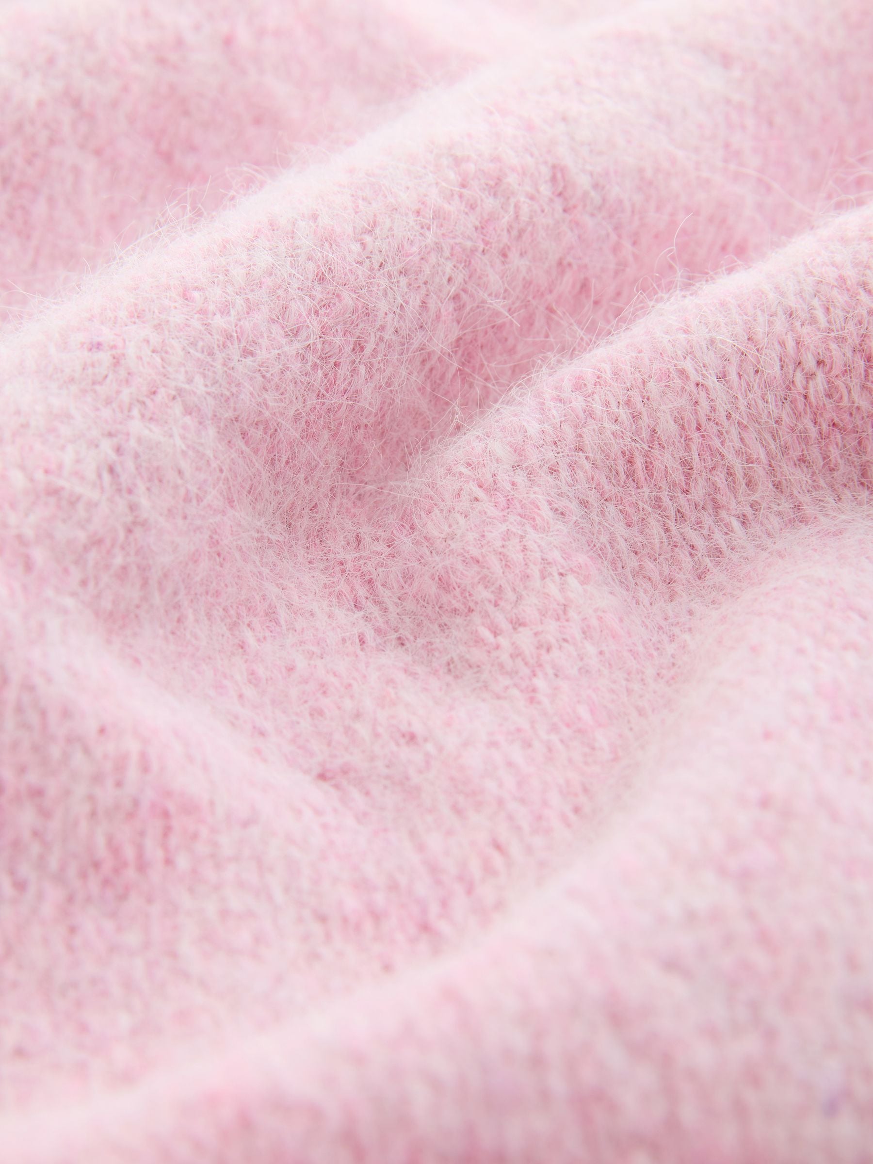 Lichtroze - Trui met ronde hals en wol