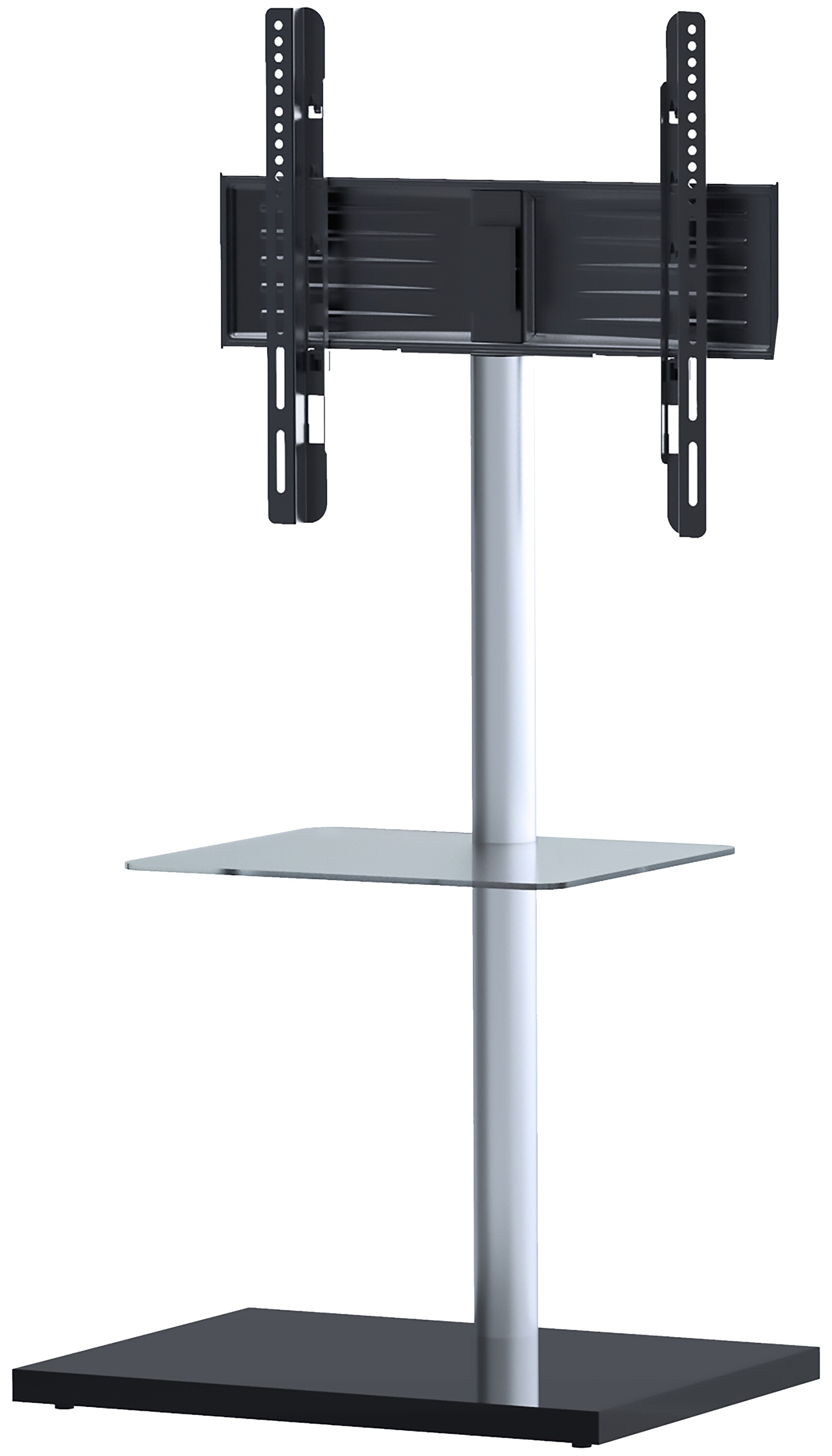 VCM Universal TV VESA Standfuß Ständer Fernseh Rack Ablage Glas Nalano Fachboden